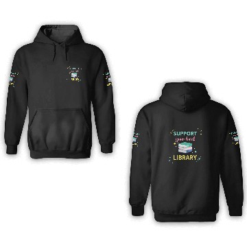 Discover Book Fun Support Your Local Library Book Reader Bookworm Librarian 0 Baseball Tees 3D Hoodies