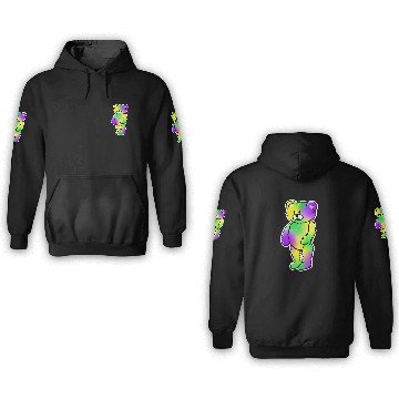 Discover Bear Pet Mardi Gras Tie Dye Teddy Bear Cute Kawaii New Orleans 3D Hoodies