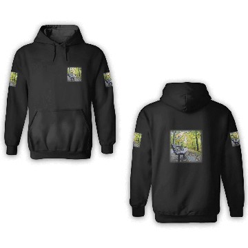 Discover Bench at Horn Pond in Autumn Baseball Tees 3D Hoodies