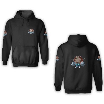 Discover Fitness Walrus doing Deadlift Workout Training Gym 3D Hoodies