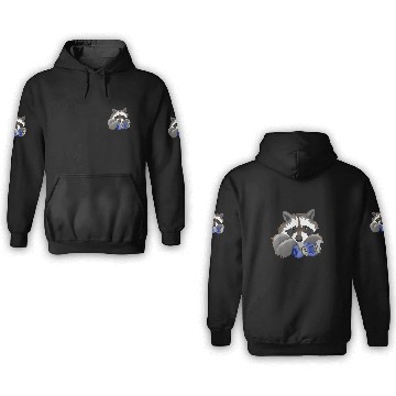 Discover Raccoon Pet with blueberries Baseball Tees 3D Hoodies