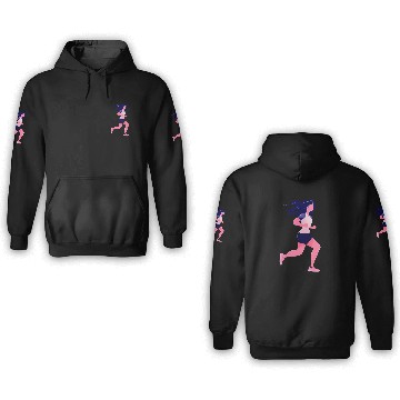 Discover Fitness Exercise Woman Runner Running Jogging 3D Hoodies
