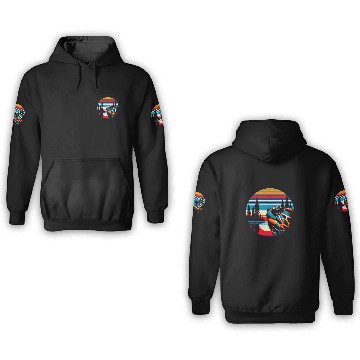 Discover Turtle Pet Box Turtle Sunset Retro Style 80s 70s 3D Hoodies