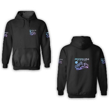 Discover Jackson Hole Wyoming Skis Snowboard Winter vintages Mountains 3D Hoodies