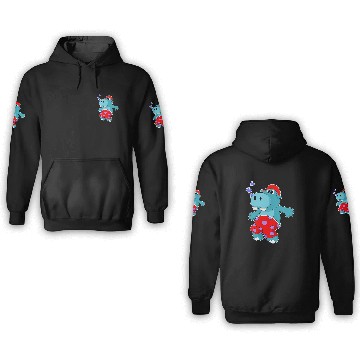 Discover Hippo Pet Swimming Swim trunks 3D Hoodies