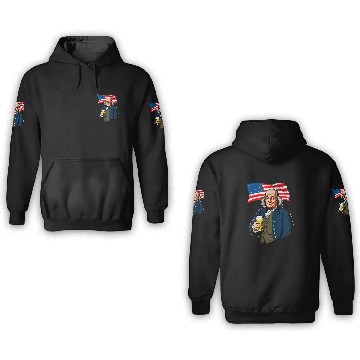 Discover Beer Fun Benjamin Franklin With Beer Mug American Flag 8 Baseball Tees 3D Hoodies