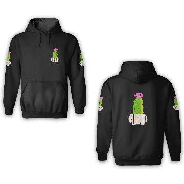 Discover Cute Hybrid Cactus In A CableKnit Patterned Pot 3D Hoodies