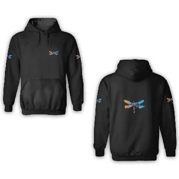 Discover Colorful Aesthetic Boho Dragonfly Gift for Dragonfly Love 3D Hoodies