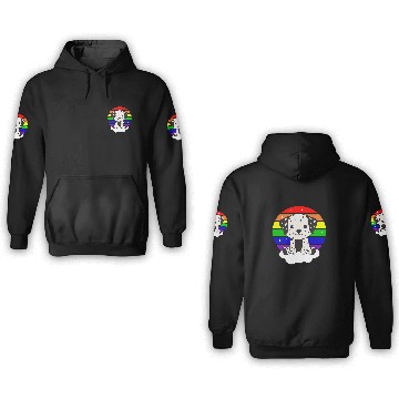 Discover Dalmatian Colorful Rainbow For Kids Cute Dogs Baseball Tees 3D Hoodies
