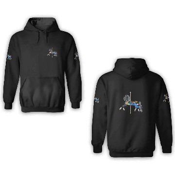 Discover Black Stallion Carousel Horse 3D Hoodies