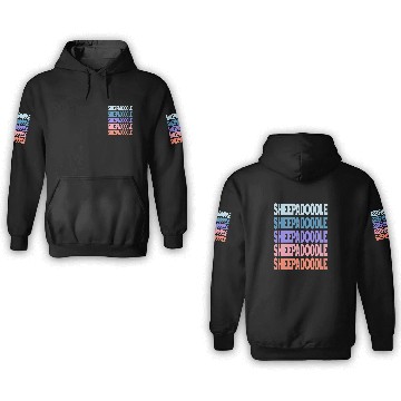 Discover Funny Modern Repeated Text Design Sheepadoodle 3D Hoodies