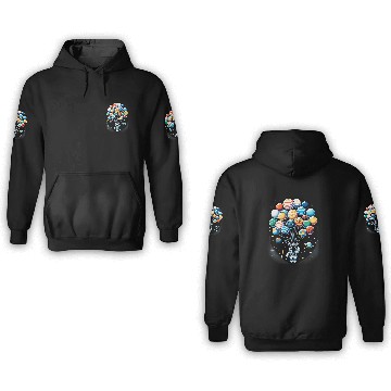 Discover Astronaut Holding Planet Balloons Space Moon Mars Planets 6 3D Hoodies