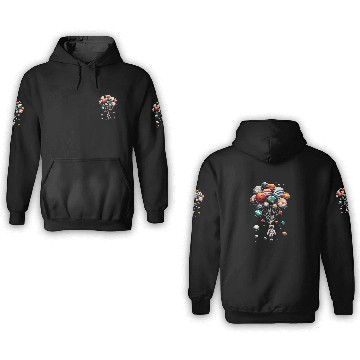 Discover Astronaut Holding Planet Balloons Space Moon Mars Planets 2 3D Hoodies