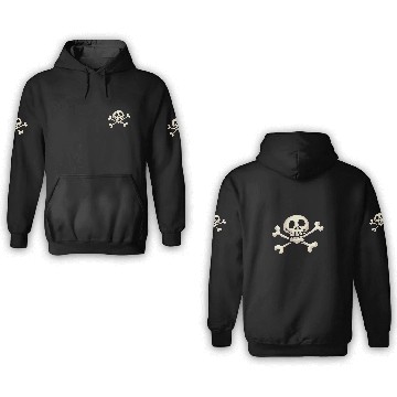 Discover Funny Cartoon Skull and Crossbones Baseball Tees 3D Hoodies