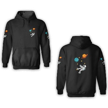 Discover Funny Rock Climbing Astronaut 3D Hoodies