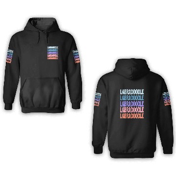 Discover Funny Modern Repeated Text Design Labradoodle 3D Hoodies