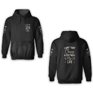 Discover Funny Softball Cheer Lover Leopard Pattern Women Cheerleader 3D Hoodies
