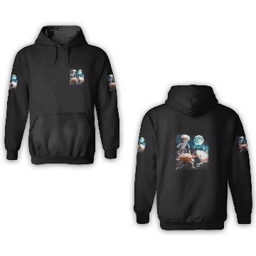 Discover Three Axolotls Starry Night 2Axolotls Howling At The Moons 3D Hoodies