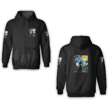 Discover Cocker Spaniel Dog Art Van Gogh Starry Night Cocker Spaniel 3D Hoodies