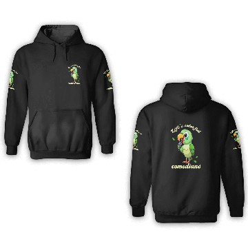 Discover Parrot In Comic Look Microphone 3D Hoodies