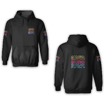 Discover Lacrosse Gift NASA Rainbow Repeat Word Worm Logo Baseball Tees 3D Hoodies