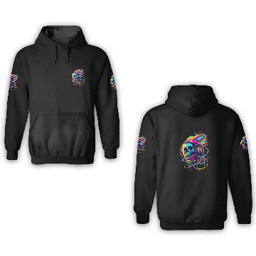 Discover Rainbow Astronaut Skull Space Lovers Cool Graphic 3D Hoodies 4 Baseball Tees