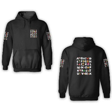 Discover thanksgiving abc alphabet turkey day fall teache 3D Hoodies