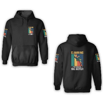 Discover Retro Rock Climbing Man Climb Climber Mountains 3D Hoodies