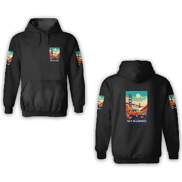 Discover San Francisco vintages Travel Design 3D Hoodies