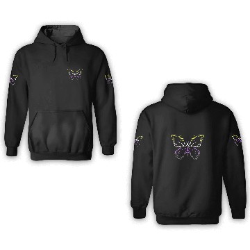 Discover Nonbinary Butterfly Barbwire Nonbinary Flag Nonbinary Pride 3D Hoodies