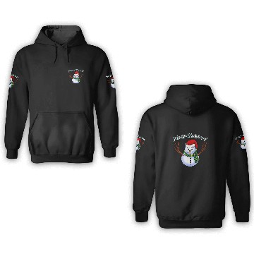 Discover Merry Christmas Cute Holiday Snowman Illustration Baseball Tees 3D Hoodies
