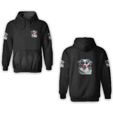 Discover Mini Aussie Mom Australian Shepherd Valentines Day 3D Hoodies
