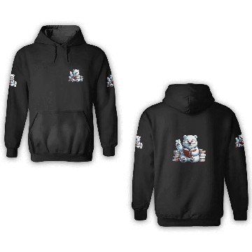 Discover Peace Hand Polar Bear Librarian Book Lover Reader Reading 3D Hoodies
