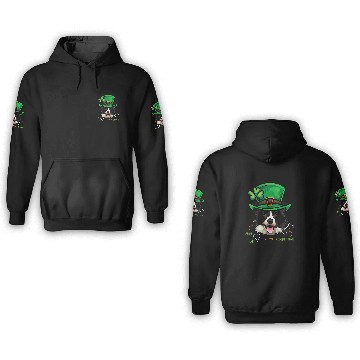 Discover Funny St Patricks Day Border Collie Dog Gaelic Baseball Tees 3D Hoodies