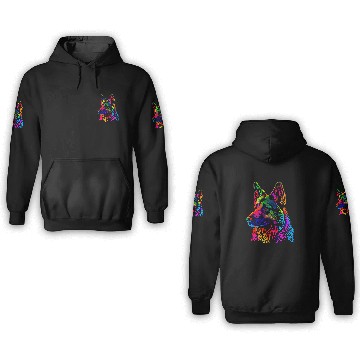 Discover Rainbow German Shepherd Designer 3D Hoodies