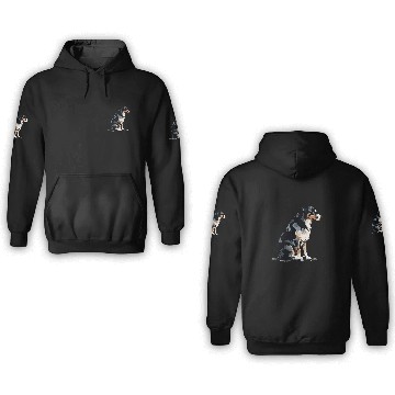 Discover Pawsome Pals Australian Shepherd Silhouette Zip 3D Hoodies