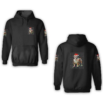 Discover Saint Bernard Wearing Santa Hat xmass Lights Ugly Christmas Baseball Tees 3D Hoodies