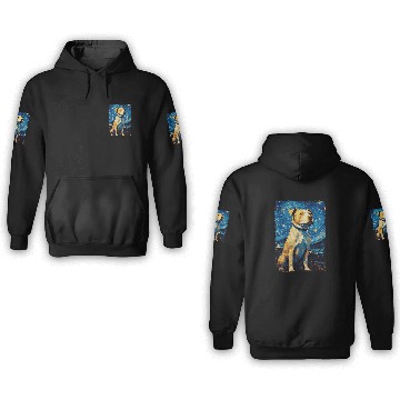 Discover Pitbull Dog Starry Night 3D Hoodies