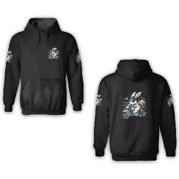 Discover Motorcycle Bunny Easter Biker Eggs Baseball Tees 3D Hoodies
