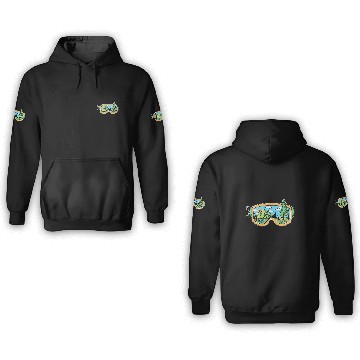 Discover Ski Goggles Pop Art Mountain Adventure Zip 3D Hoodies