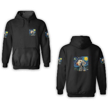 Discover Weimaraner Starry Night For Dog Mom Dog Dad 3D Hoodies
