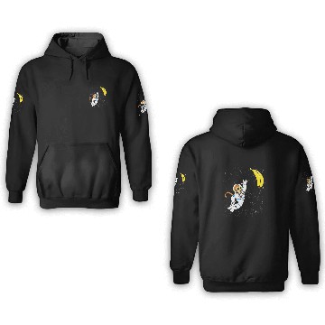 Discover Monkey Astronaut Space Shuttle Galaxy For Ape Lover 3D Hoodies