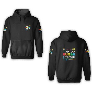 Discover Tiny Human Tamer Gift Mom Nanny Babysitter Teacher Baseball Tees 3D Hoodies