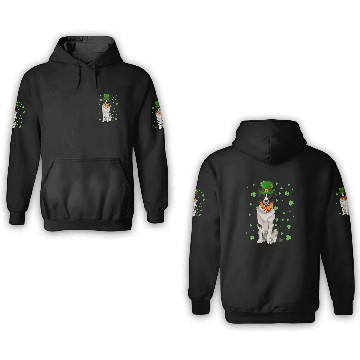 Discover St Patricks Day Border Collie Dog Shamrock Gift 3D Hoodies