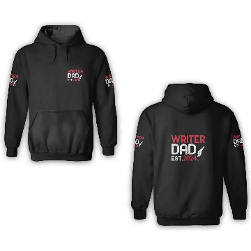 Discover Literary Papa Novelist Creative Writer Father Distressed 21 3D Hoodies