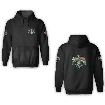 Discover western boho cowhide turquoise native american thunderbird 3D Hoodies