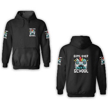 Discover Back To School Funny Game Over Teacher Student Controller 12 3D Hoodies