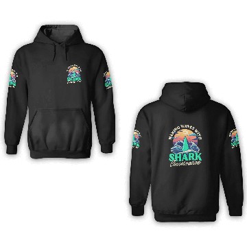 Discover Waves Shark Conservation Design Biologist Shark Lover Baseball Tees 3D Hoodies