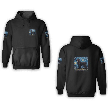 Discover Van gogh Newfoundland in starry night 1 3D Hoodies