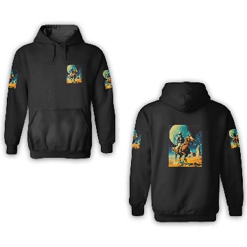 Discover The Space Cowboy Retro Scifi 3D Hoodies